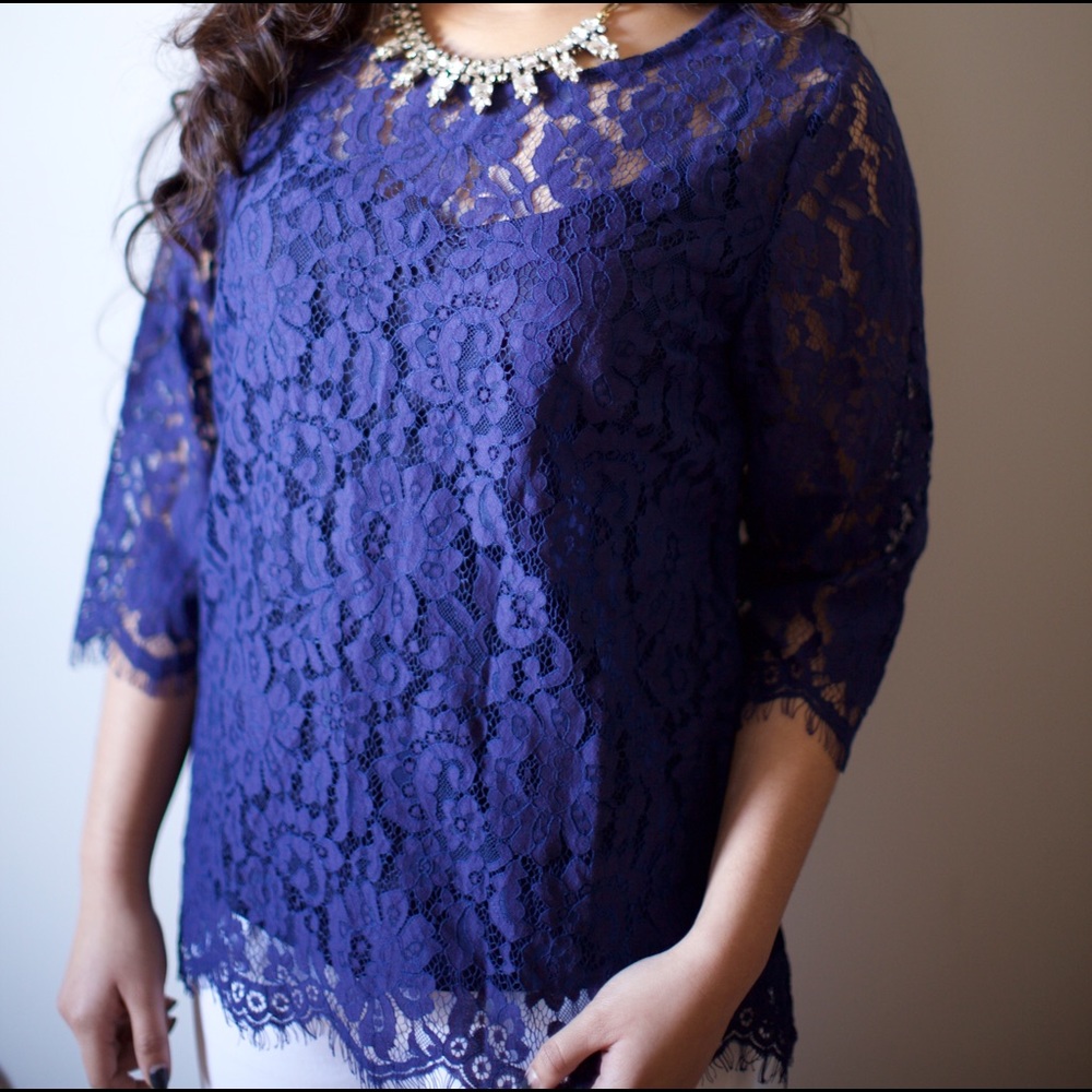 Navy Lace blouse