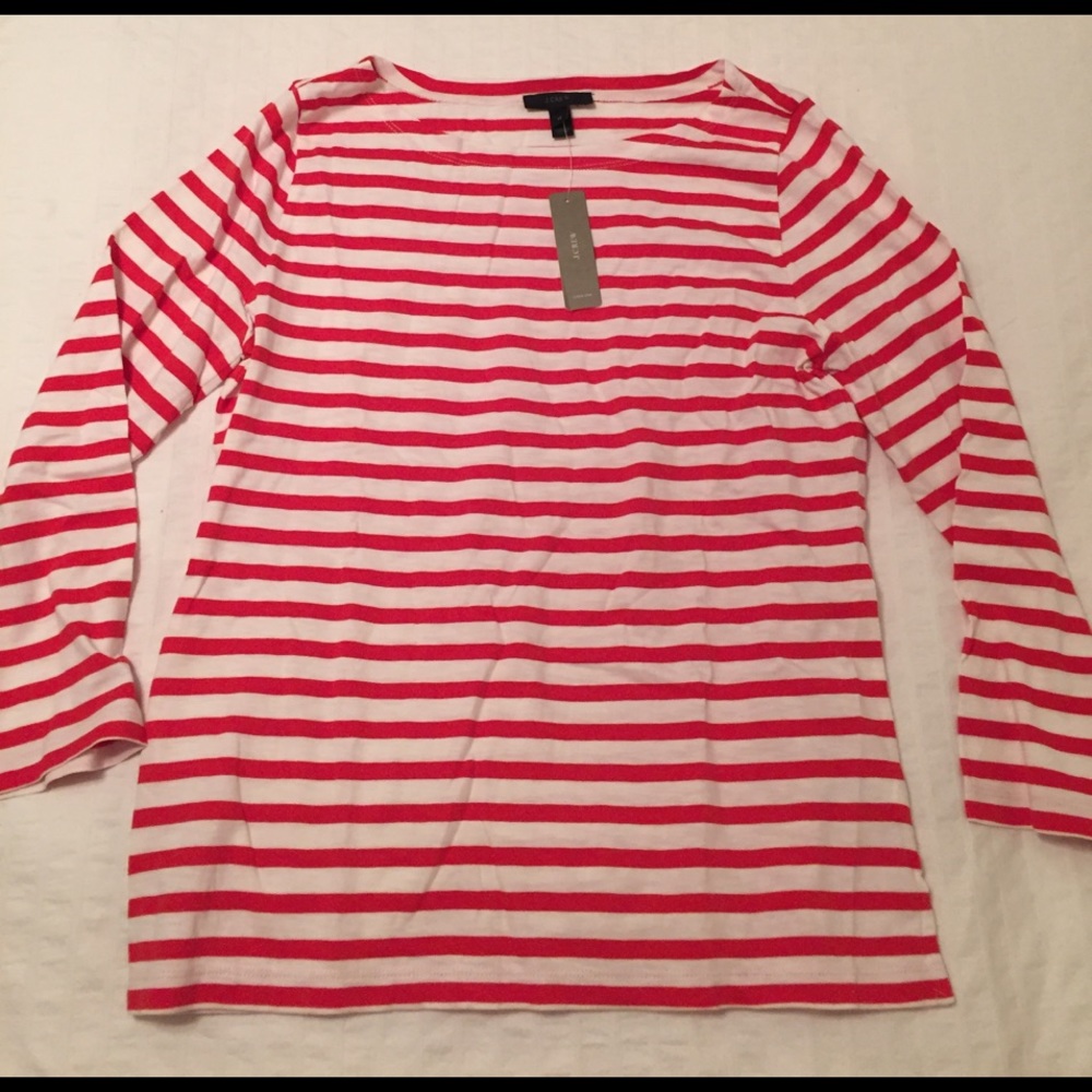 NWT J. Crew striped boatneck top