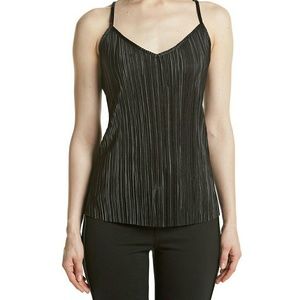 Black V-neck Textured Tank