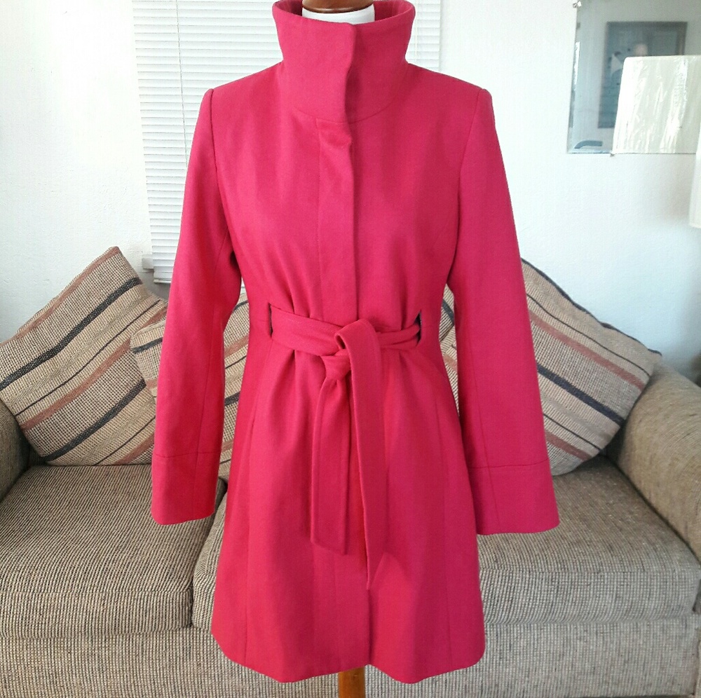 💲PRICE ⤵❗Magenta Knee Length Pea Coat