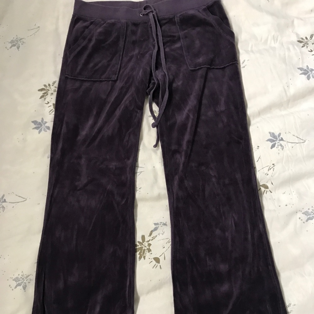 Juicy Couture dark purple velour long pants