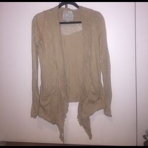 Tan Drape Cardigan