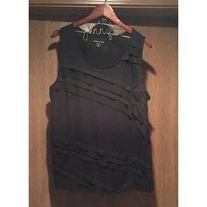 Coldwater Creek Ruffled Sleeveless Top, Black