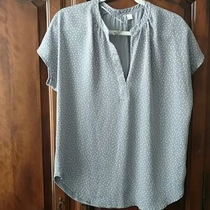 Lc Lauren Conrad polka dot grey blouse