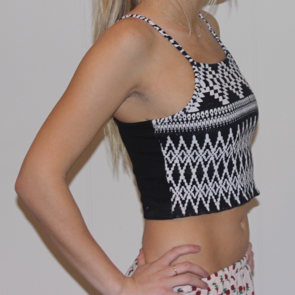 Topshop  black and white crop top