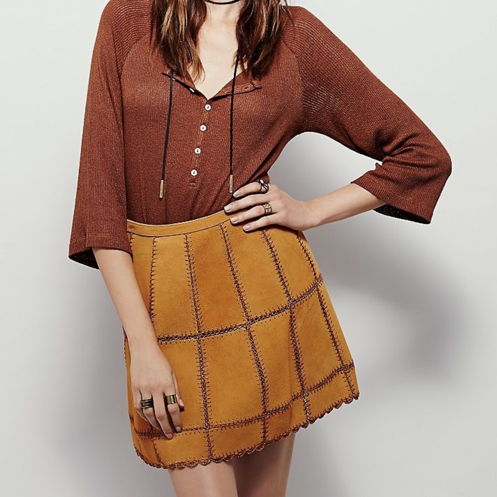 Free People Real Leather Piece Out Mini✌️✌