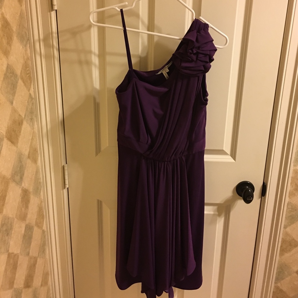 Purple one shoulder dress