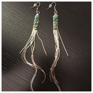 Cluster Chain Long Fringe Earring