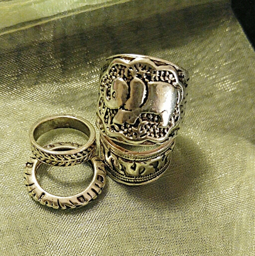 Silver Boho Rings, Elephant - Picture 3 of 4