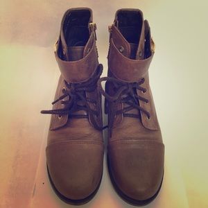 Steve Madden Short Chocolate Brown Combat Boots
