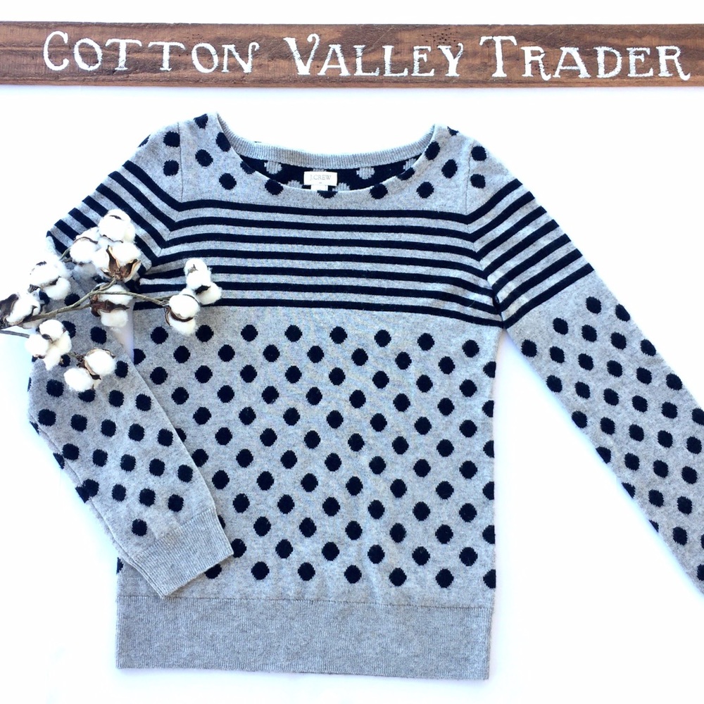 J Crew polka dot wool blend sweater XS