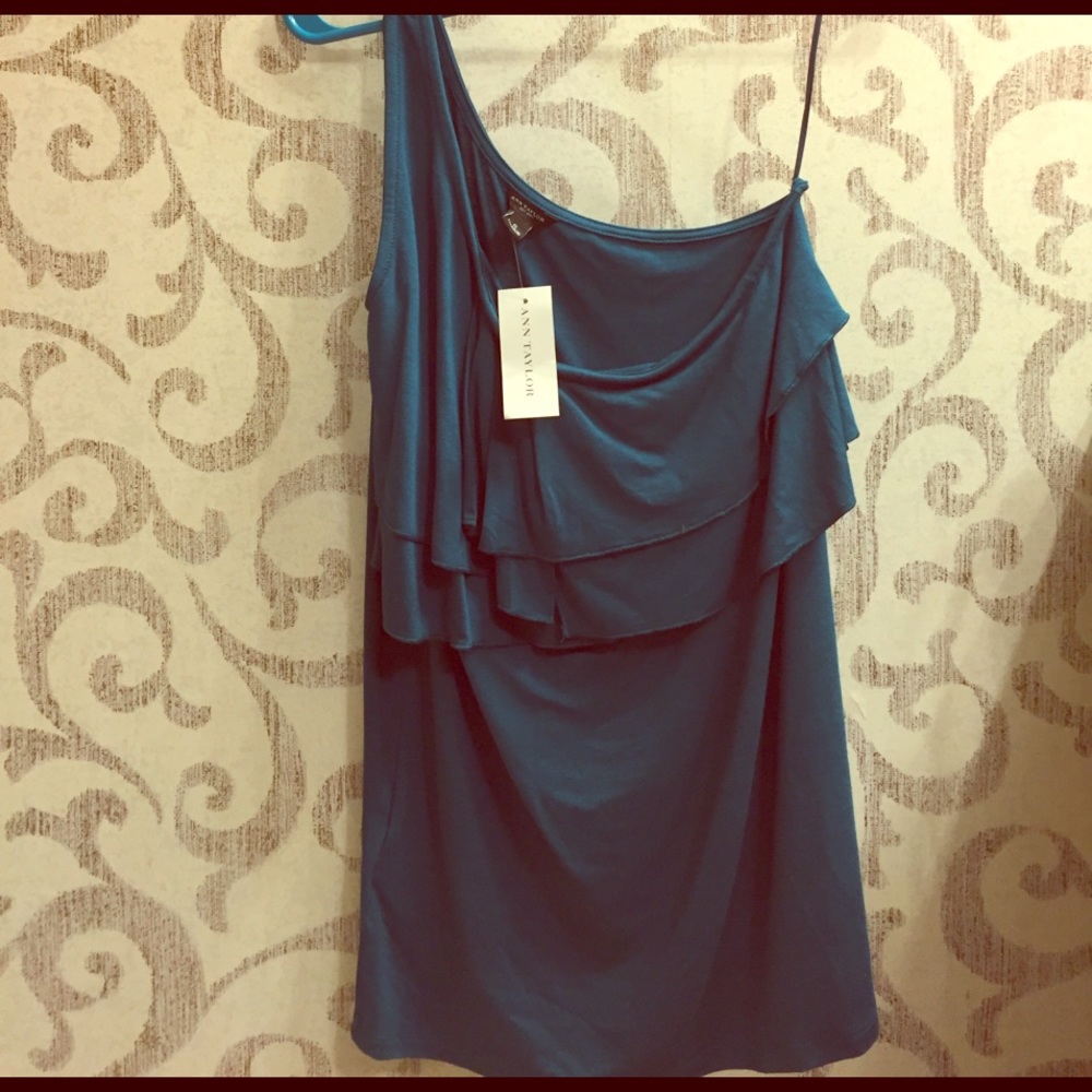 Ann Taylor, teal, one shoulder tank