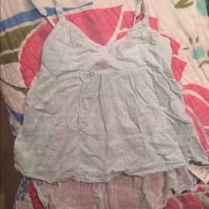 Light blue flowy tank