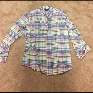 Plaid Polo Men's Button Up dress Shirt