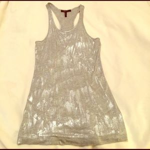 Silver print tank top