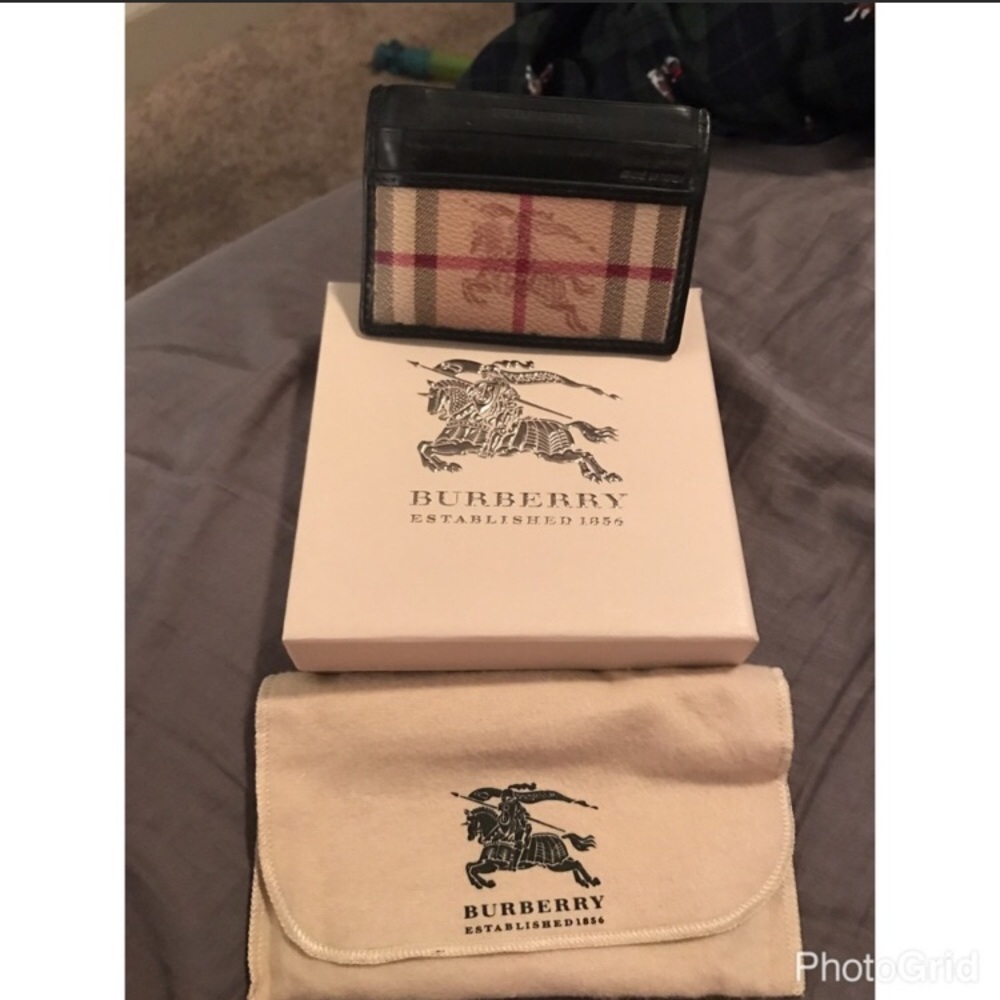 Authentic Burberry Haymarket check wallet