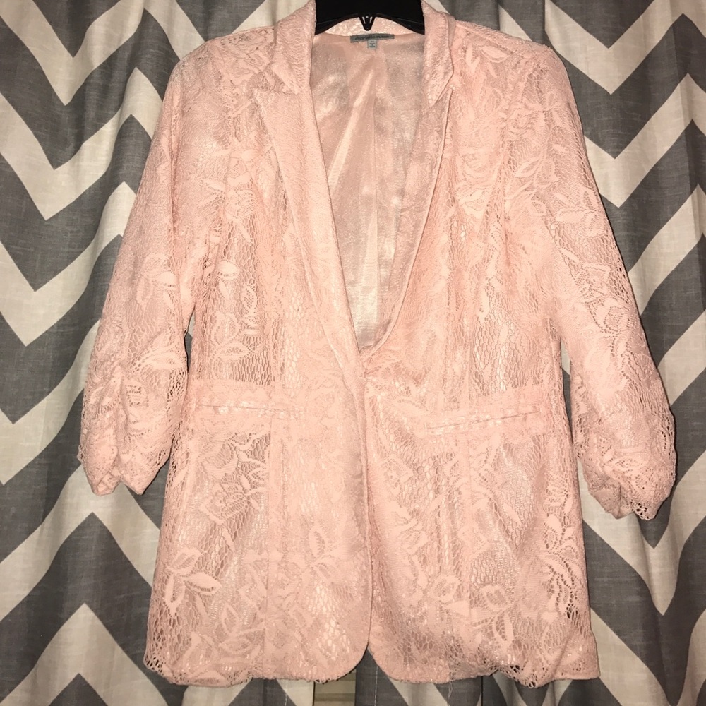 Light pink lace blazer