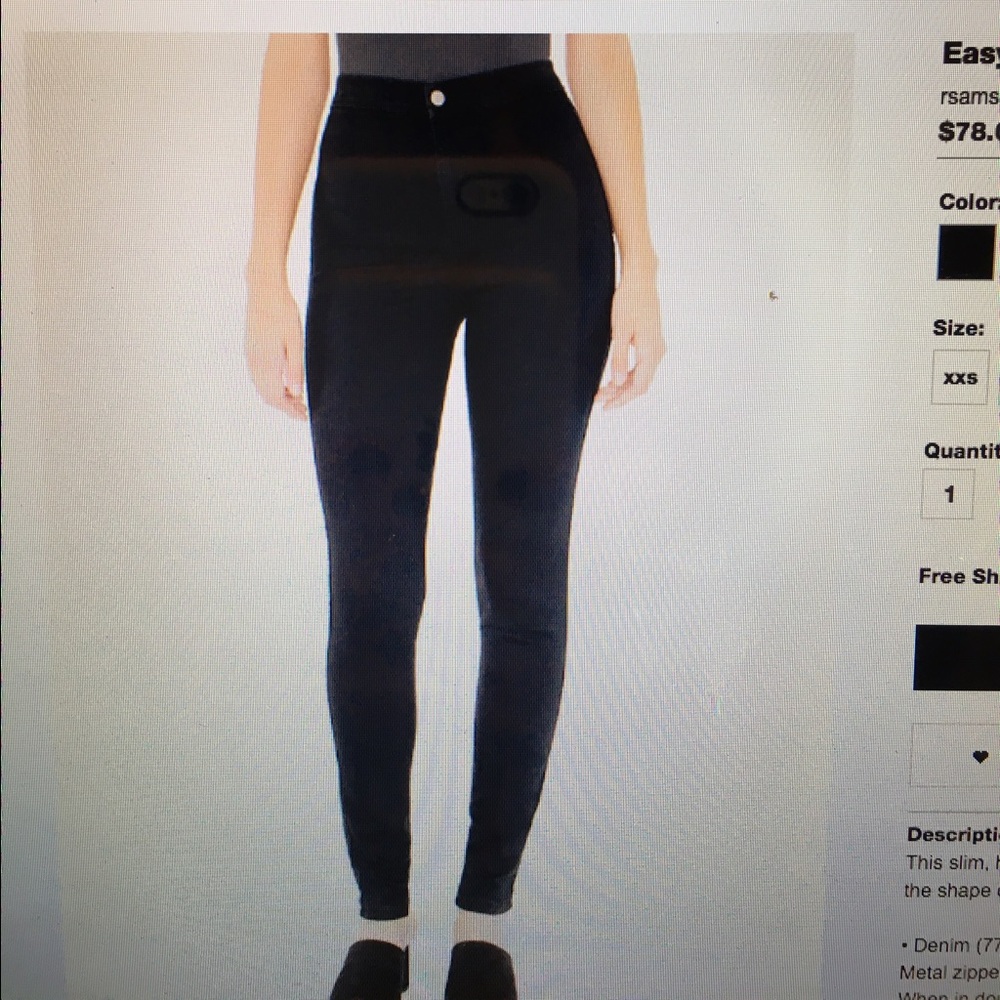 Black denim high wasted jeans