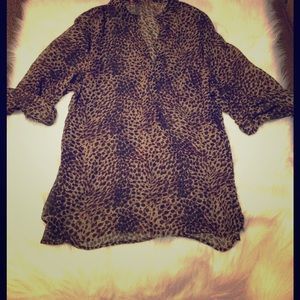 🌟 Sheer Leopard 3/4 sleeve shirt 🌟