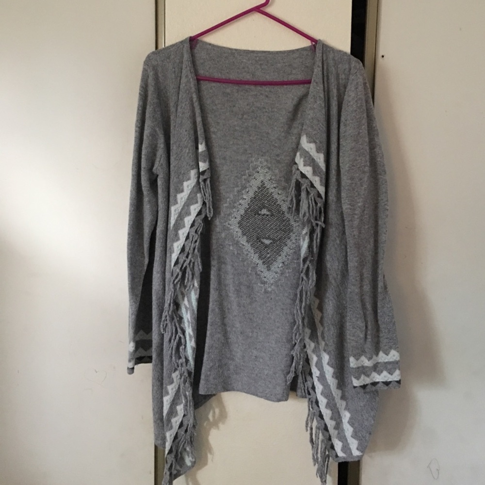 Grey Tassel Cardigan
