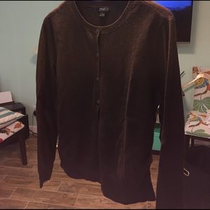 Prive 100% Cashmere Cardigan in Dark Brown