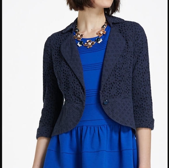 Anthropologie Jackets & Blazers - Spun Eyelet Navy Blazer Anthropologie