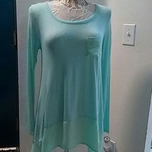 Long sleeve mintgreen Tea n Rose top