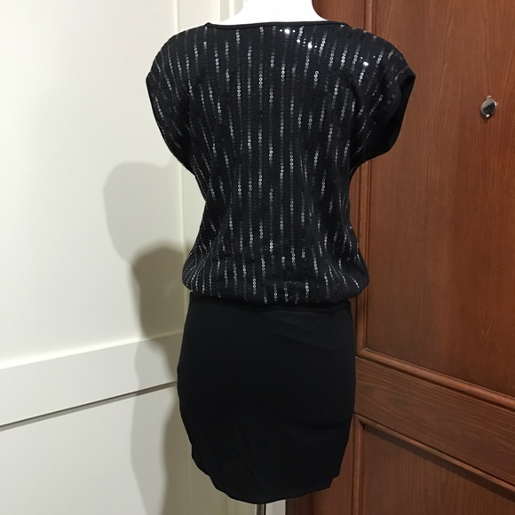 Three Dots Blouson LBD with Ombré Sequins - Picture 4 of 8