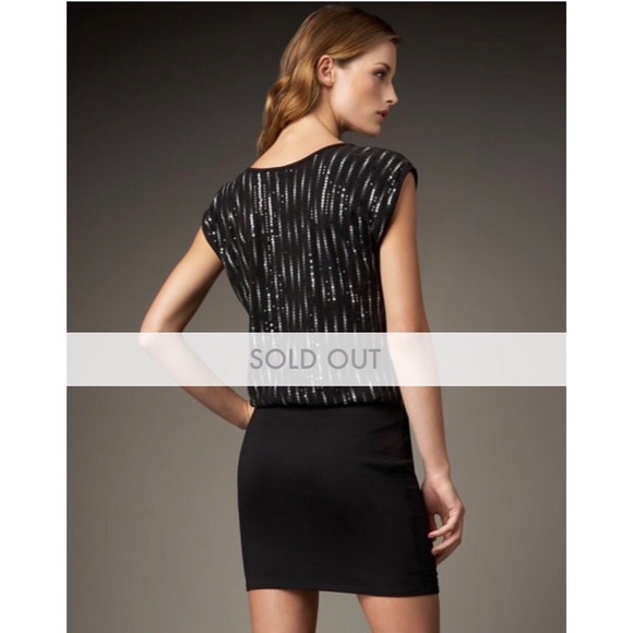 Three Dots Blouson LBD with Ombré Sequins - Picture 3 of 8