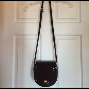 Black patent leather Bally purse