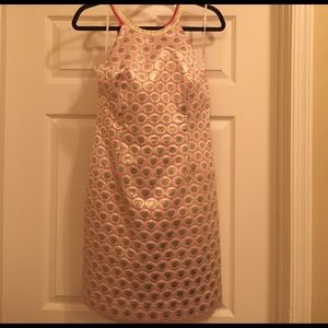 Lilly Pulitzer Pearl shift dress in pink and gold
