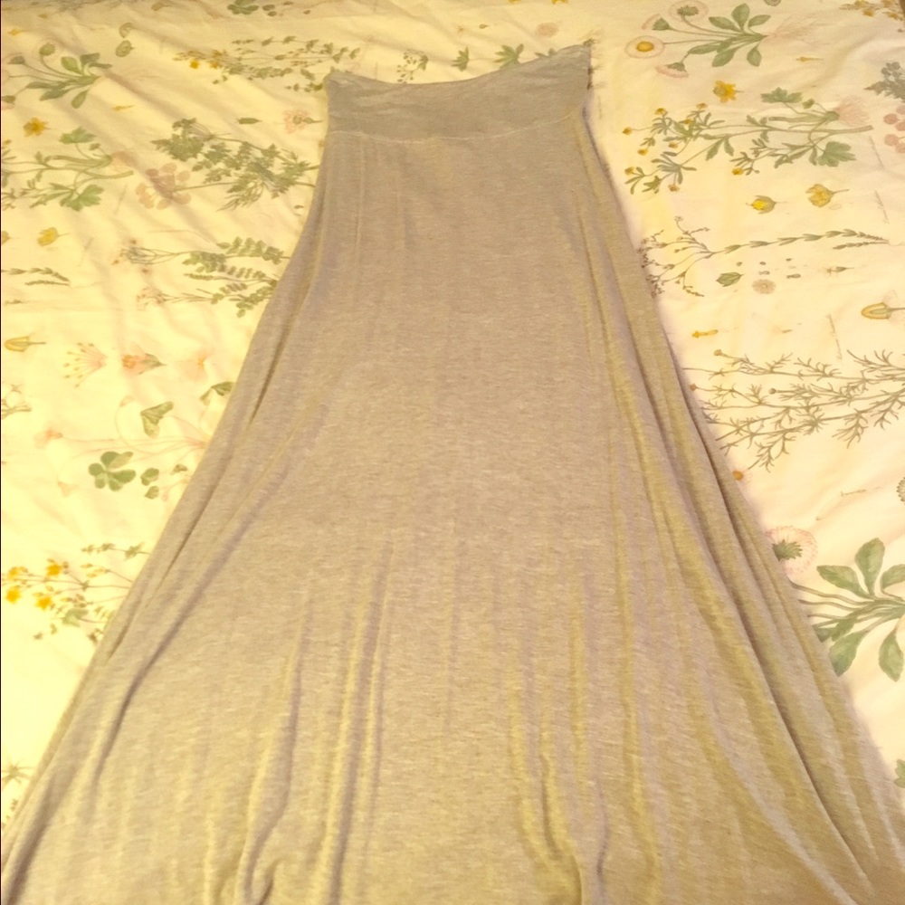 Heathered grey maxi skirt