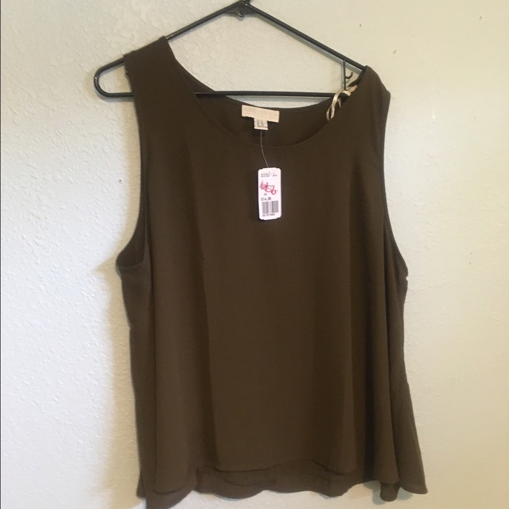 Plus size 3x olive green top