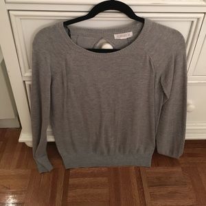 Gray open back sweater