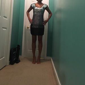 Sequins tricolor dress