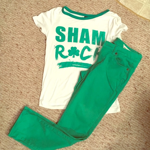 4/25🍀Adorable Kelly Green Ankle Pants sz 3 🍀 - Picture 1 of 7