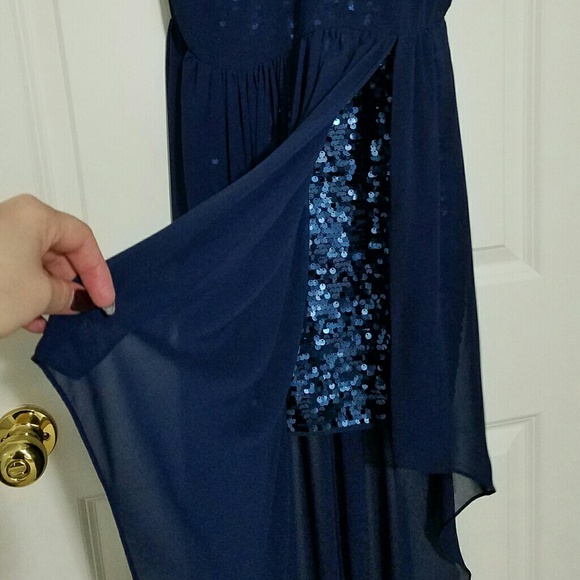 Bcbg navy chiffon dress with sequins - Picture 5 of 5