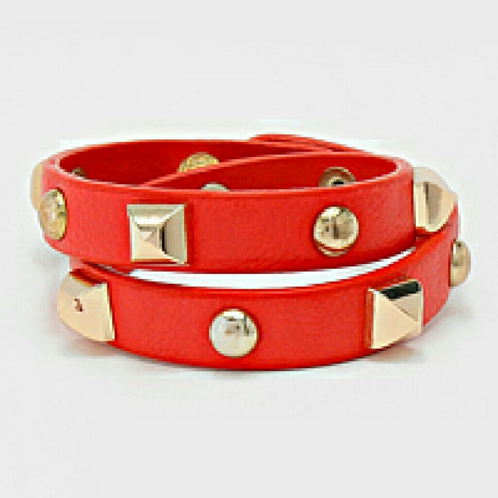 Studded Faux Leather Bracelet
