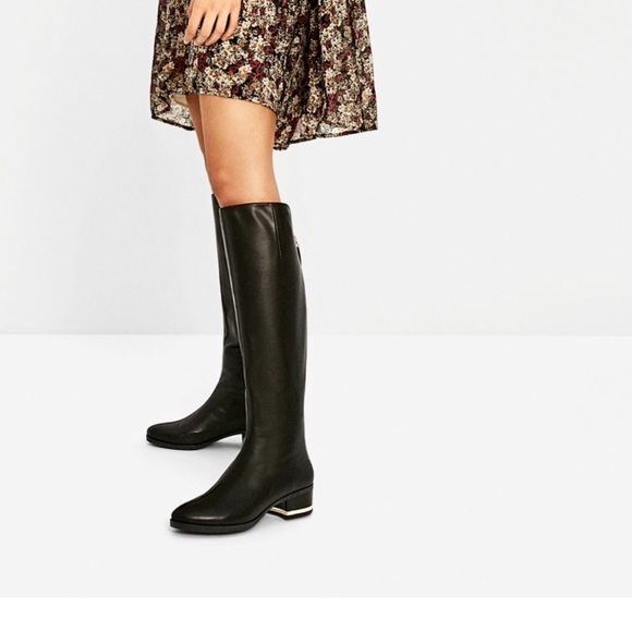 Zara Shoes - Zara Flat Boots with Detail size 5 New in box!