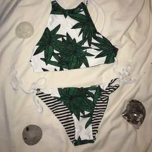 Reversible Palm Leaves Bikini Set
