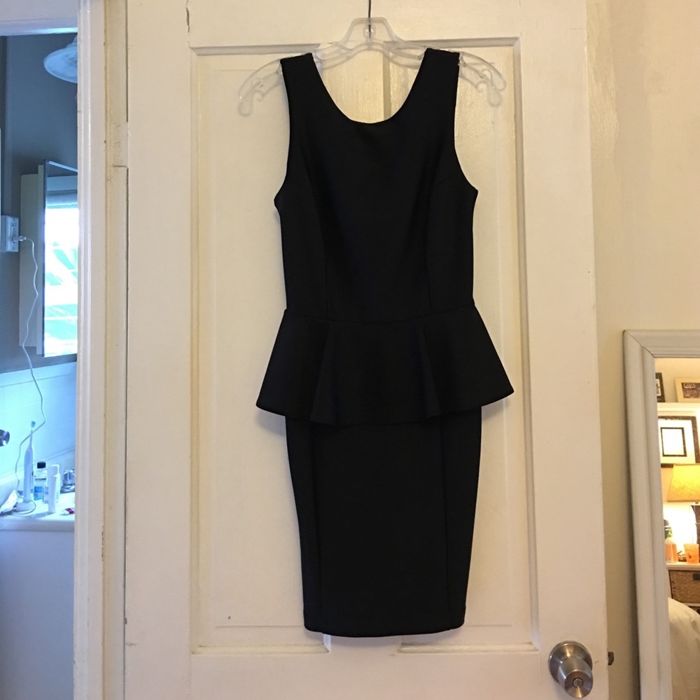 Topshop Classic Black Peplum Dress