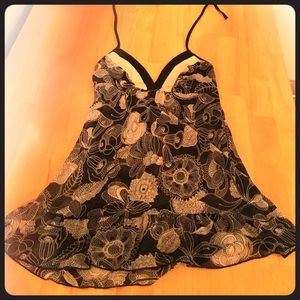 Sexy Opaque Halter with Modern Flower Print