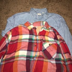 2 botton up shirts girls