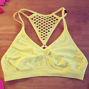 VS Yellow Bralette with Triangle Back