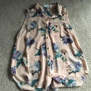 Floral collar button up