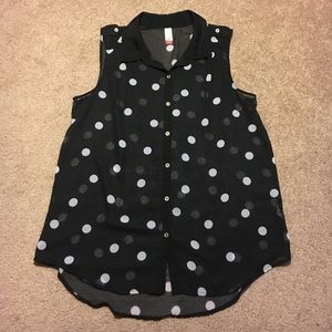 Black & White Sheer Polka Dot Tank Top