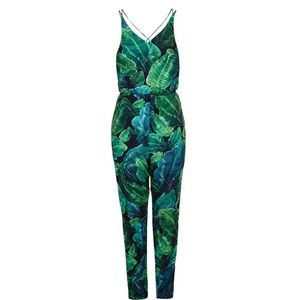 Topshop Palm Print Jumpsuit