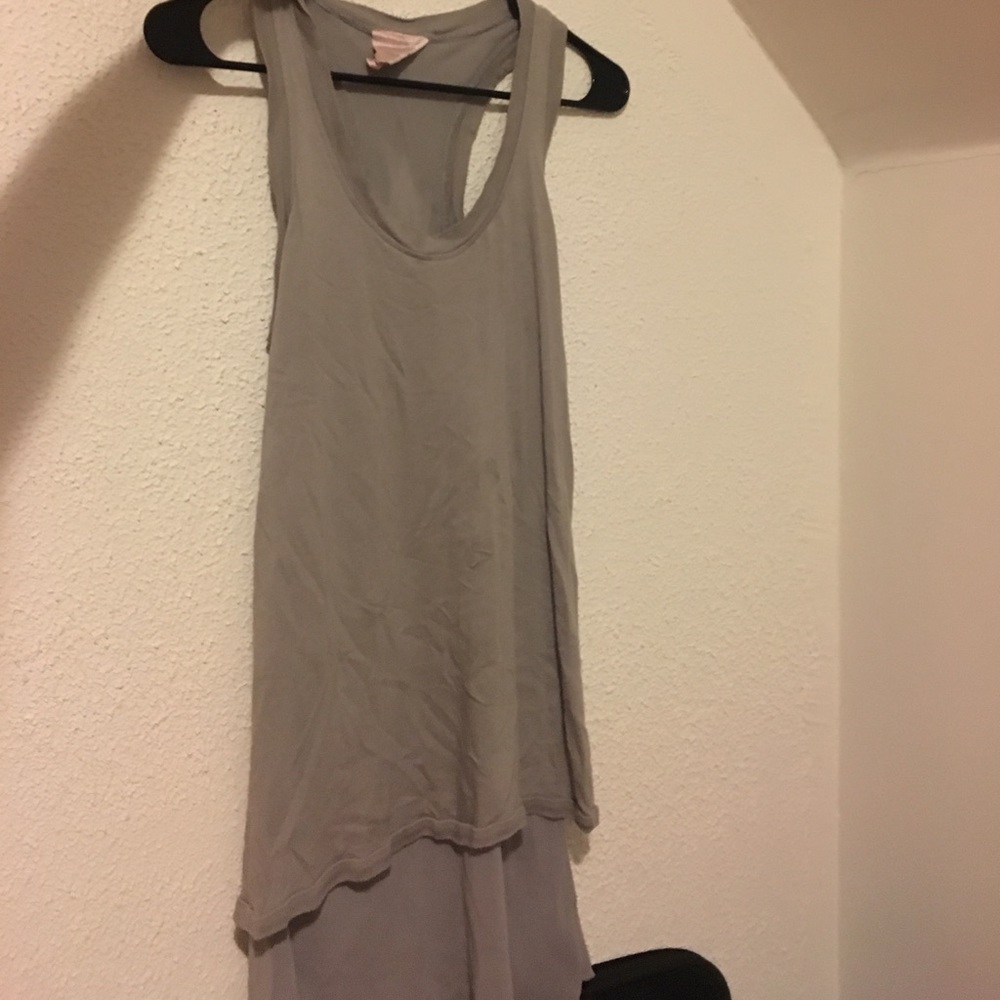 Long, flowy tank top with spliced back