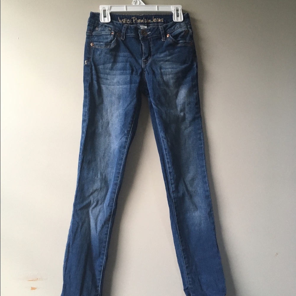 Justice light blue jeans girls