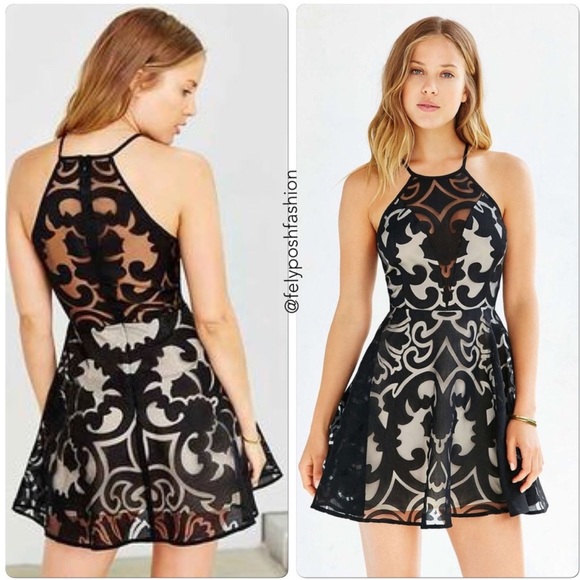Keepsake Romantic Rebel Burnout Lace Skater Dress - Picture 1 of 1